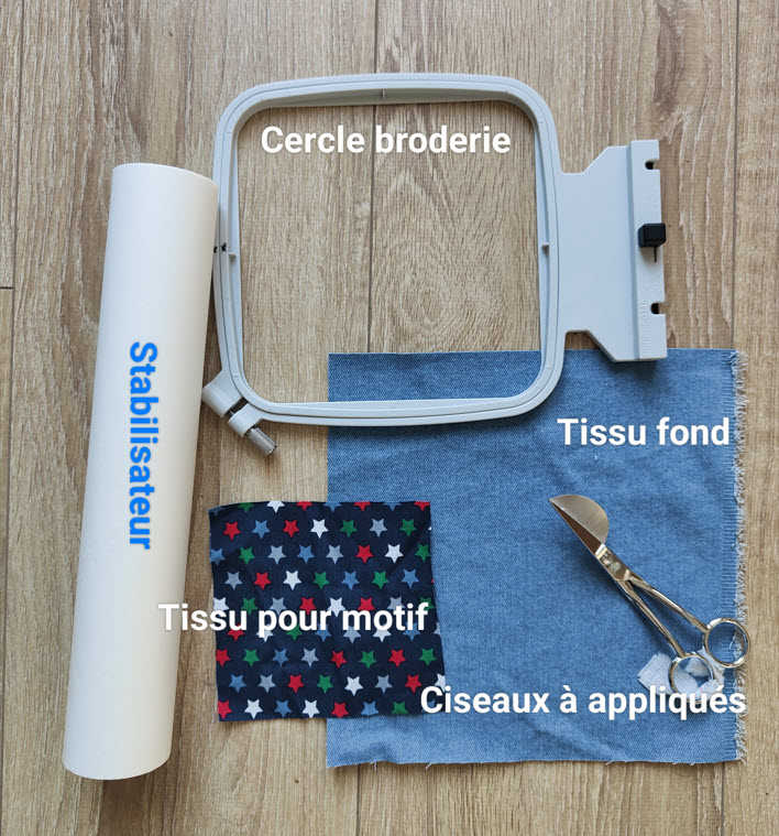 Matériel pour appliqué à la brodeuse