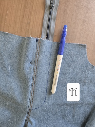 Coudre braguette jean étape 11