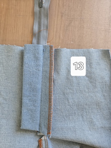 Coudre braguette jean étape 13