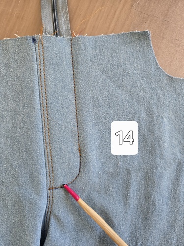 Coudre braguette jean étape 14