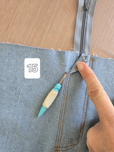 Coudre braguette jean étape 15