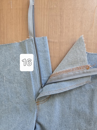 Coudre braguette jean étape 16