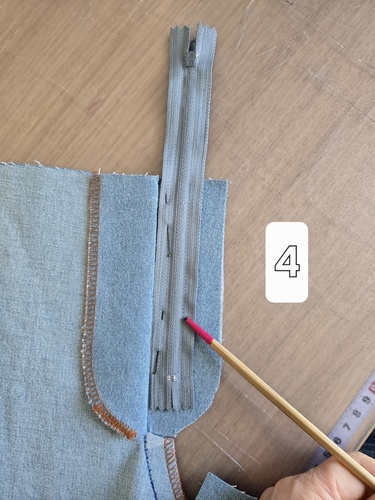 Coudre braguette jean étape 4