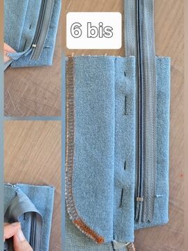 Coudre braguette jean étape 6 bis