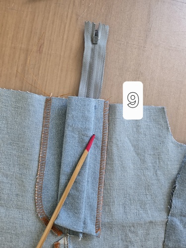 Coudre braguette jean étape 9