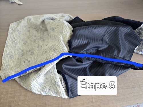 Couture pour fermer les côtés du gilet