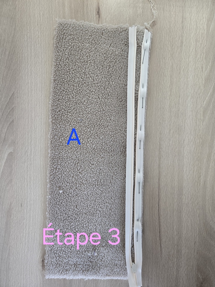 Positionner la fermeture sur la face A