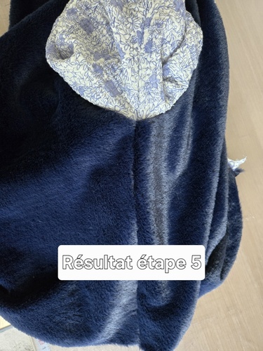 Résultat assemblage côtés doublure et fourrure