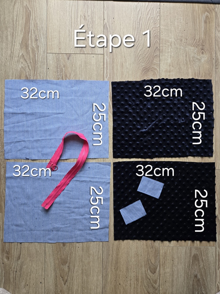Découpe tissu minky et doublures