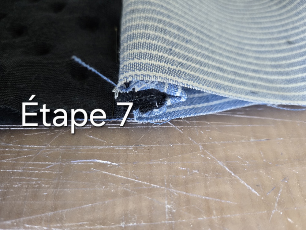 Etape 7 trousse tissu minky