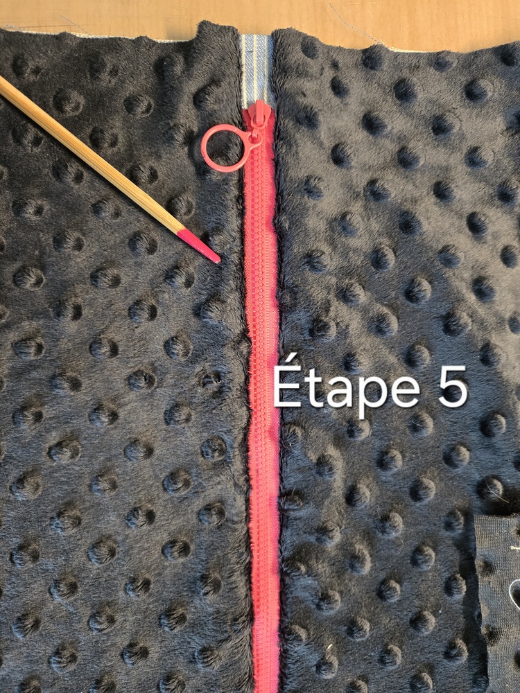 Surpiqûre le long de la fermeture
