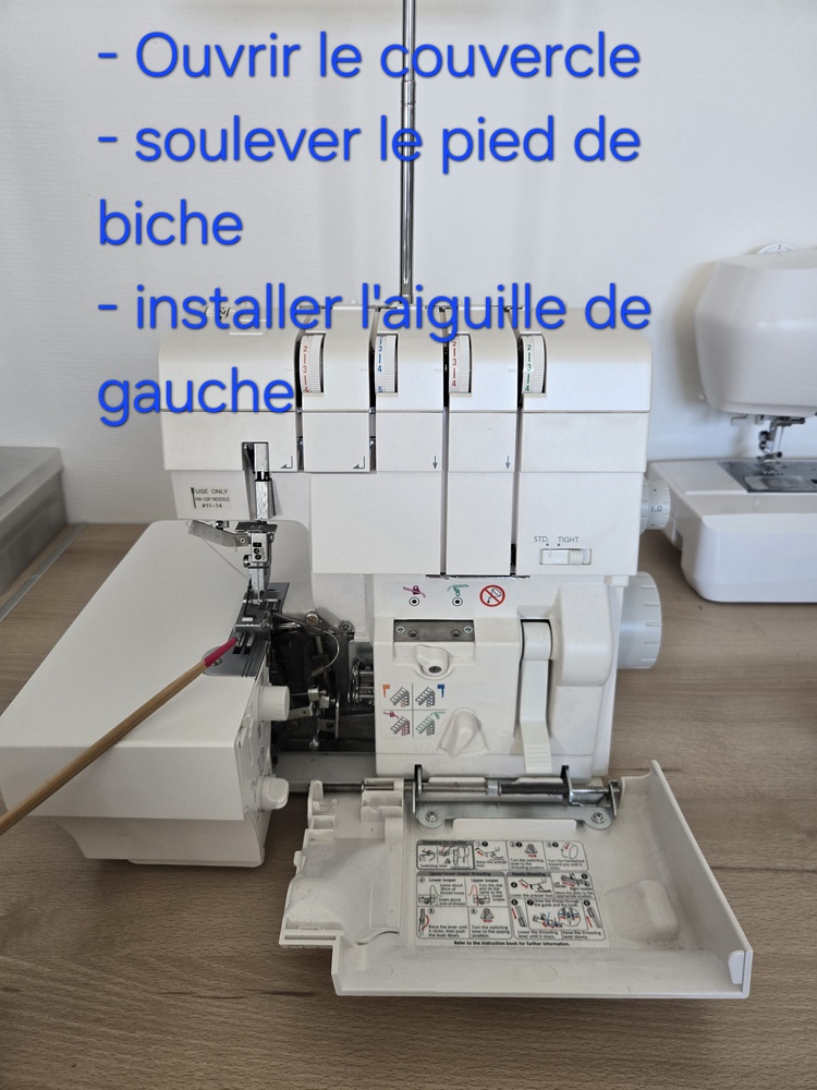 Enfiler surjeteuse Elna 864 air - étape 1