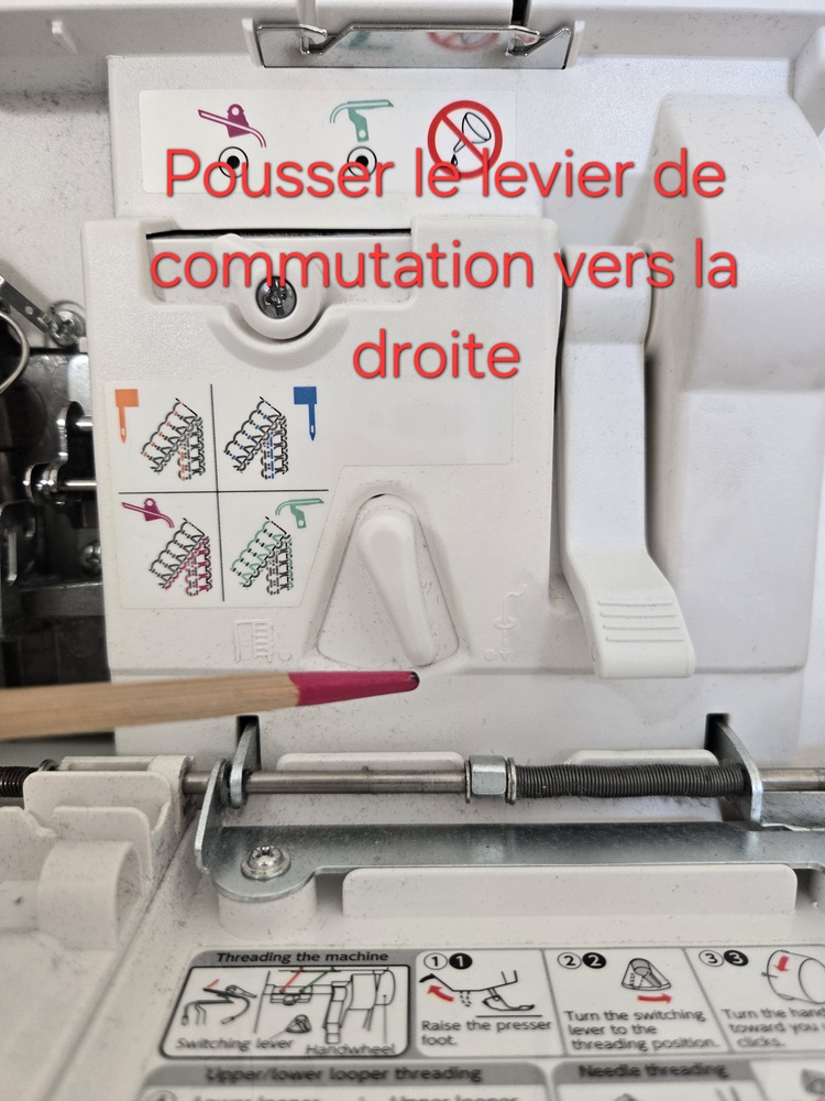 Enfiler surjeteuse Elna 864 air - étape 2